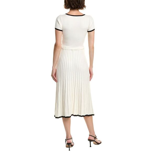 & Rouge Womens 2Pc Top & Midi Skirt Set, White - Picture 2 of 3